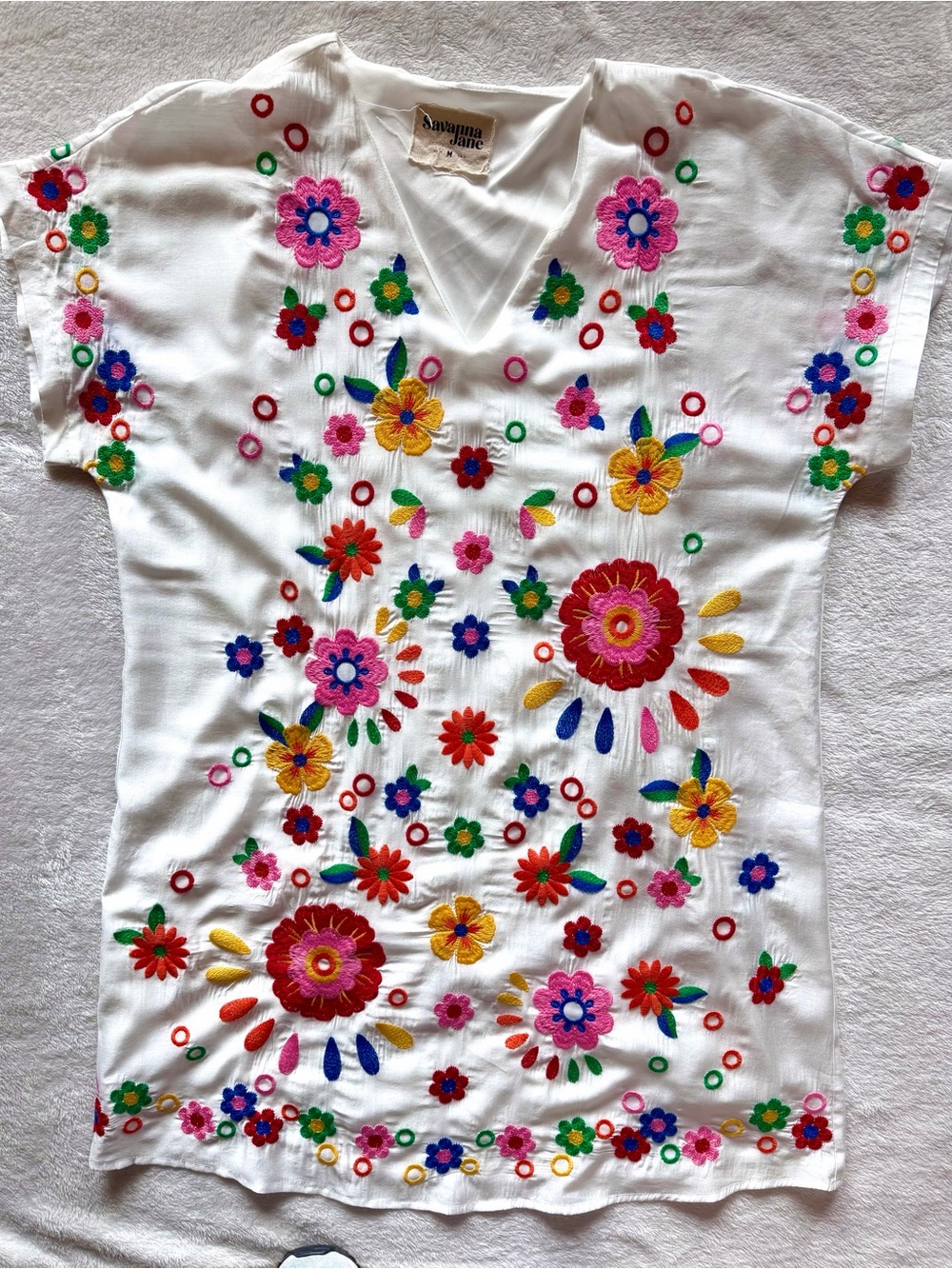 Gorgeous Savanna Jane White Embroidered Floral Summer Dress